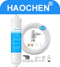 Inline Water Filter Kit for Ice Maker and Refrigerator,Include Feed Water Valve,1/4" Water Line and Quick Connect Fittings,Ideal for Ice Maker,Refrigerator,RO(Reverse Osmosis) System