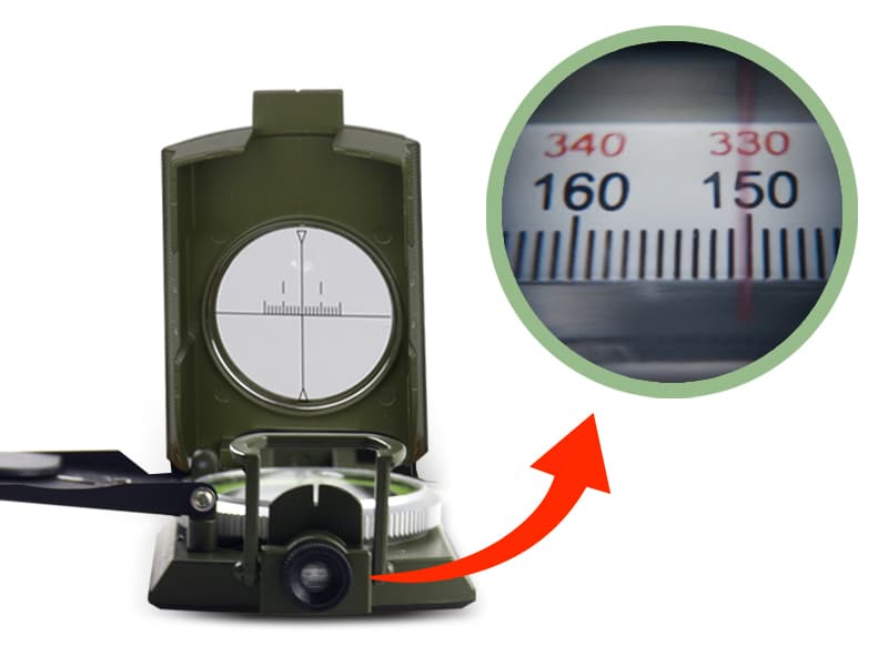 AOFAR AF-4074 Military Compass for Hiking,Lensatic Sighting Waterproof,Durable,Inclinometer for Camping,Boy Scount,Geology Activities Boating