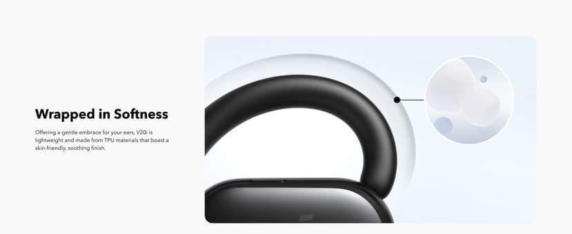 Soundcore V20i by Anker Open-Ear Headphones, Adjustable Ear Hooks, Ultra-Comfort, Snug Fit, Powerful Sound, Clear Calls, IP55, 36H Playtime, Bluetooth 5.4 Wireless Earbuds, Multipoint Connection