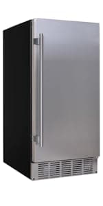 EdgeStar IB250 15 Inch Wide 20 Lbs. Capacity Free Standing and Undercounter Ice Maker with 25 Lbs. Daily Ice Production - Stainless Steel