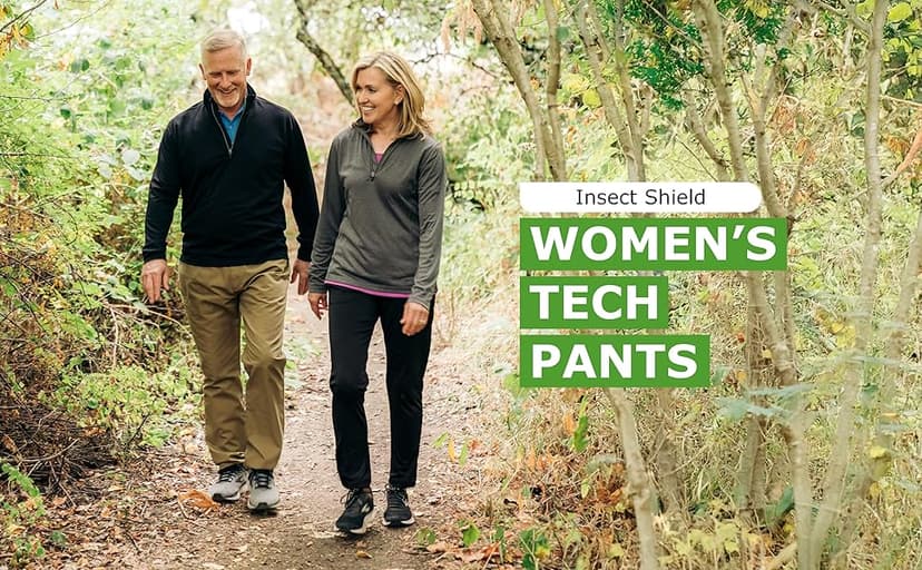 Insect Shield Women's Tech Pants - Casual Knit Pants with Built-in Permethrin Tick, Mosquito, & Biting Insect Protection