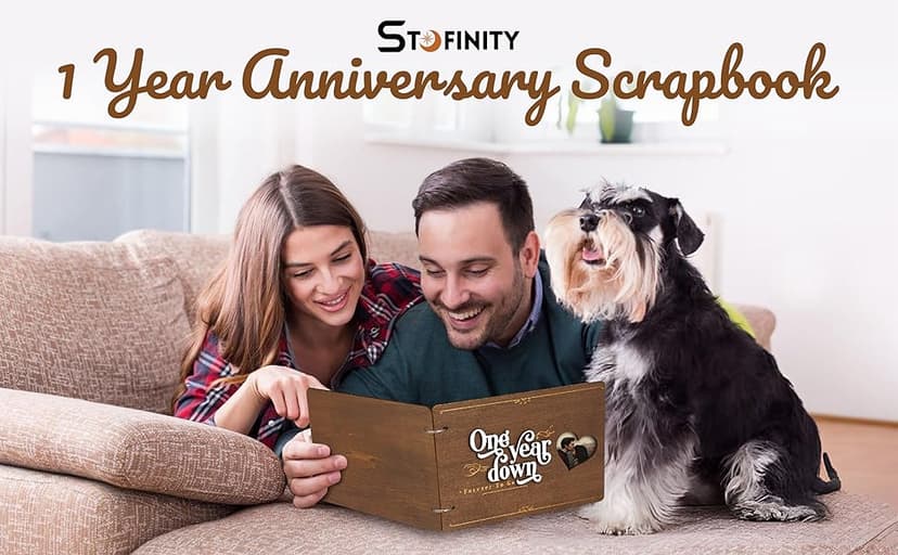 1 Year Anniversary Boyfriend Gifts - One Year Anniversary Dating Gifts For Her Girlfriend, First Paper Anniversary For Him Men, 1 Year Anniversary Scrapbook, 1st Anniversary Wedding Gift
