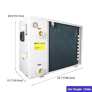 100,000 BTU Full DC Inverter Pool Heat Pump for Swimming Pools, Dual Function of Heating and Cooling, 30KW Electric Pool Heater with WiFi Smart Control via APP, 220-240V, up to 26,000 Gallons