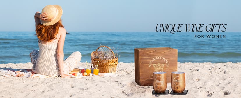 Wine Lovers Gifts for Women, Birthday Gifts for Mom Sister Friend Coworker Girlfriend Inspirational Gift Set, Wine Gift Box Set with Tumblers, Ice Cubes