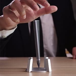 Vertically Standing Executive Ballpoint Pen with Top Grade Free-Flowing Ink Refill, Metal Made, Unique Gifts, Men Gifts Ideas novium Hoverpen - Luxury Pen for Men & Women, Midnight Blue B08VHS748C