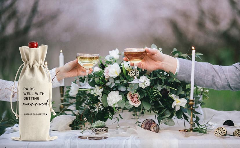 Wedding Party Decorations Getting Engaged Wine Accessory Sets Champagne Bottle Wraps Bags Married Wine Bag Married Gifts for Couples Mr Mrs Marriage Honeymoon Gift B0FMFMHK42