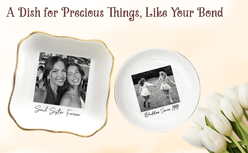 My4gifts Personalized Besties Photo Jewelry Dish, Sisters Jewelry Dish, Custom Besties Gifts, Bff Gifts, Friendship Gift, Best Friend Gift for Women, Custom Jewelrys Plate, Birthday, Christmas/2 B0GFCRMT8Q
