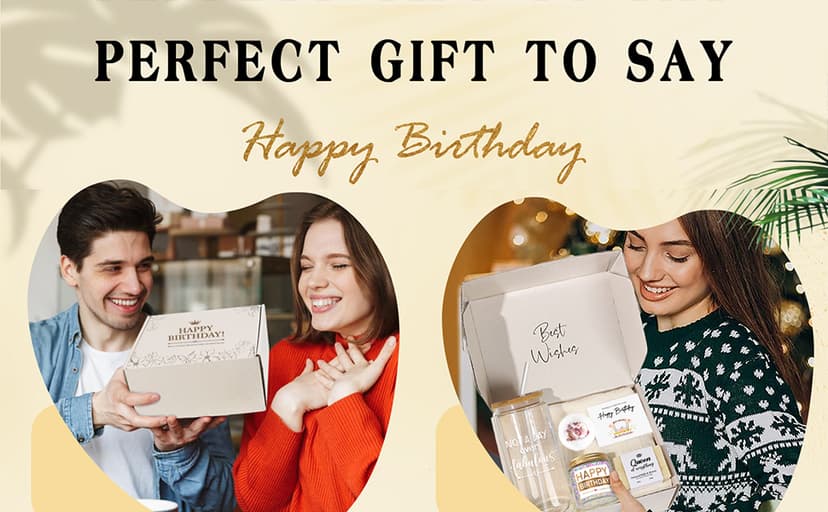 Birthday Gifts for Women, Happy Birthday Gift Baskets for Women, Women Unique Bday Gifts Ideas for Best Friend, Her, Sister, Daughter, Coworkers, Families - Not a Day over Fabulous Glass Gifts Box