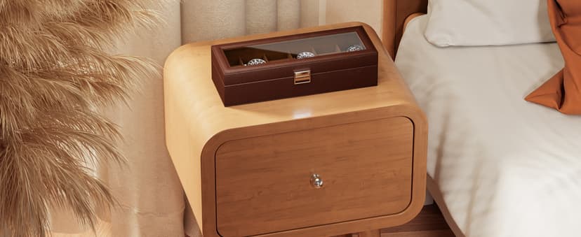 ProCase ProCase Watch Box, 6 Slot Mens Watch Case, Watch Storage Holder Organizer, Watch Display Case with Glass Lid, Anniversary Birthday Valentine Gifts for Men Women -6 Slot, Espresso