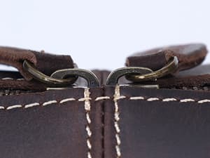 Polare Leather Briefcase for Men Business Travel Messenger Bags 15.6 Inch Laptop Bag YKK Metal Zipper