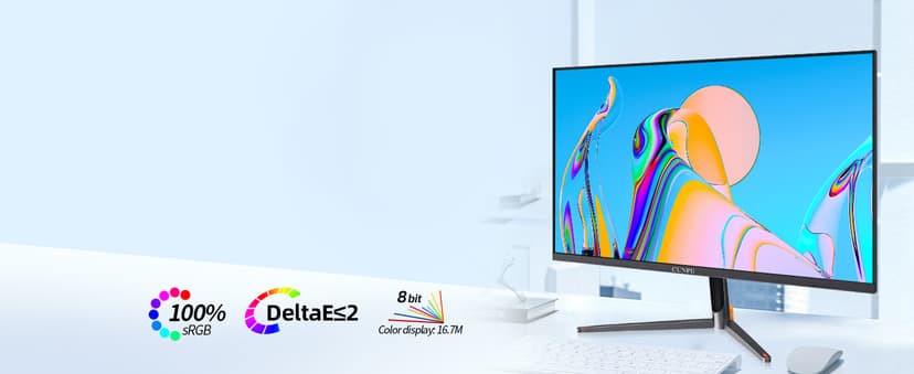 CUNPU 24 Inch Touchscreen Monitor, 10 Point Touch, FHD 1080P 75Hz IPS Screen, 100% SRGB, VESA Wall Mountable, Tilt Adjustment, VGA HDMI USB for PC, Laptop Business & Work Station, Warehouse