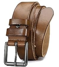 YOETEY Leather Gun Belt for Men - 1.5" Heavy Duty Belt for Work CCW