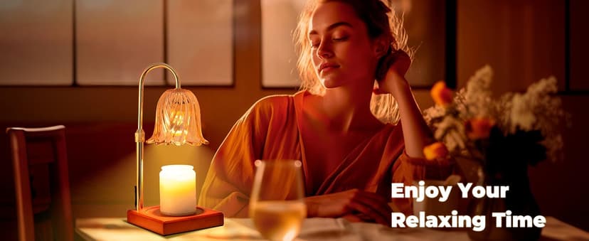 Candle Warmer Lamp with Timer Dimmable, Birthday Gifts for Women Mom, House Warming Gifts New Home Decor, Wax Melt Warmer for Jar Candles with 2 Bulbs