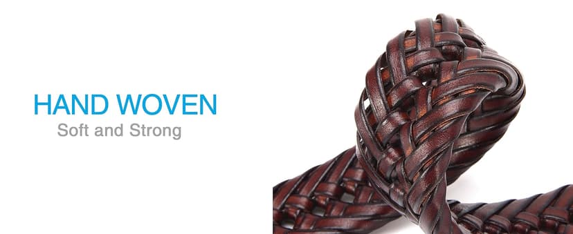 CHAOREN Leather Braided Belts for Men 2 Pack - 1 1/8" Leather Belts in Package Box - Versatile Style Solution