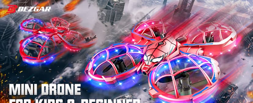 BEZGAR Mini Drone Easy to fly Beginner, LED Remote Control Drones, RC Quadcopter with Auto Hovering, 3 Speed Mode, 360° Flips Stunt, Headless Mode, Obstacle Avoidance, Birthday Gifts for Kids 8-12