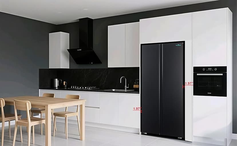 Iceblue 15.6 Cu.Ft. Side-by-side Refrigerators, 33" Full Size Refrigerator, Zoning Temperature Control Beverage Refrigerator with Freezer, Frost Free Beverage Fridge - Black Stainless Steel