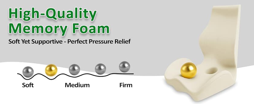 Ergonomic Memory Foam Seat Cushion for Office Chair, Car Seat, Dining, Gaming Chair & Wheelchair, Full Back & Lumbar Support Pillow One Piece, Back Pain Relief, Coccyx, Tailbone & Sciatica Pain Relief