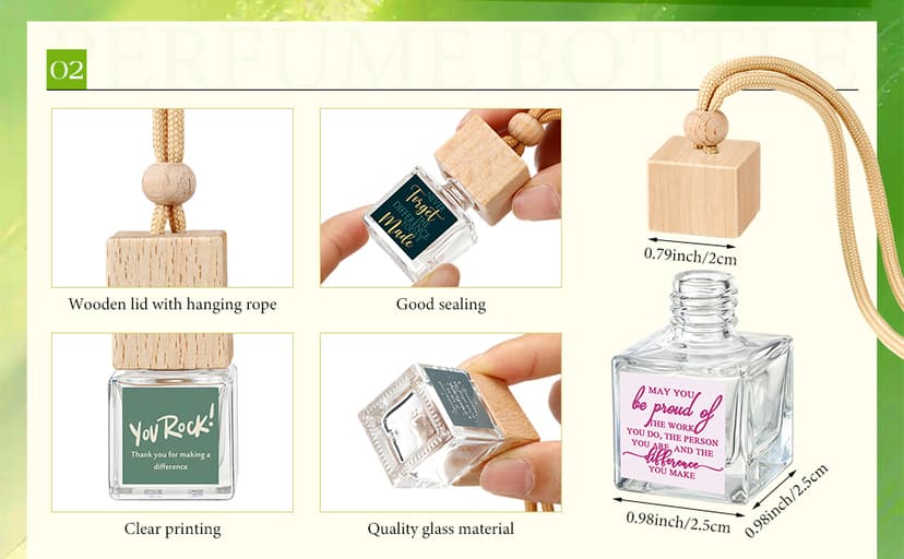 Wood Air Freshener with Thank You Cards, Essential Oil Diffuser, Customer Service Week for Teacher Coworker Staff Team Havawish 10 Pcs Car Diffuser Ornament Employee Appreciation Gift Bulk B0D1K9WQ1B