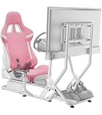ARES WING Racing Simulator Cockpit with Monitor Mount and Seat, Formula and GT Sim Racing Cockpit Compatible with Fanatec, Thrustmaster, Logitech, Moza Racing Games on PS5, PS4, Xbox and PC