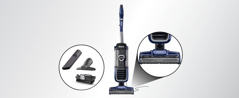 Shark NV151 Navigator Swivel Pro Complete Upright Vacuum with HEPA Filtration, Swivel Steering, Pet Power Brush, Crevice Tool & Upholstery Tool, for Pet Hair & Multi-Surface Cleaning, Navy