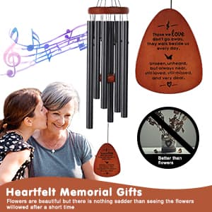 Memorial Wind Chimes for Outside, Sympathy Gift for Loss of Loved One Mom Dad, Ideal for Funeral, Remembrance & Bereavement, Outdoor Use