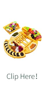 Large Charcuterie Cheese Board and Knife Set, 3 Drawers Kitchen Charcuterie Platter & Large Serving Tray - House Warming, Anniversary Wedding Gifts for Couple, Bridal Shower Gift for Women