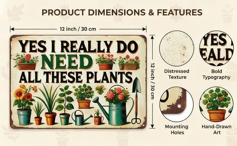 Bestylez Garden Gifts I Really Need All These Plants Vintage Gardening Signs for Home Garden Greenhouse Living Room Bedroom Yard Outdoor Decor 8X12 Inch (3362) B0F246BKWY