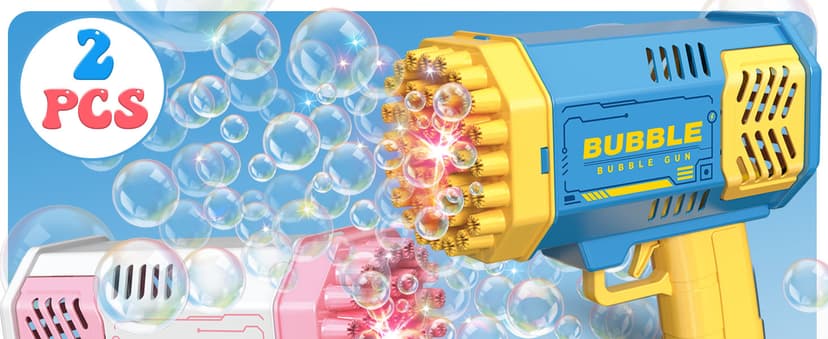 JONEG Toys for 3-8 Year Old Boys Girls: 2 Pack Bubble Machine for Kids with Bubble Solution, Gifts for 3 4 5 6 7 8 Years Old Boy Birthday Toy for Kid Toddlers Ages 4-6 Outdoor Wedding Bubbles Wands