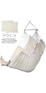 ADVOKAIR Hammock Chair Large 70.9"x47.2", 32% Bigger XXL Hanging Swing Chair with 500lbs Capacity, Heavy Duty Steel Spreader Bar, Extra Roomy Comfort for Adult Indoor Outdoor Bedroom Patio