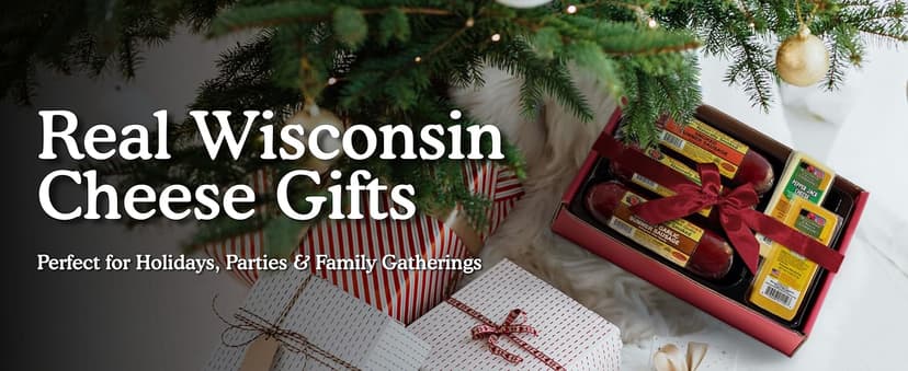 Wisconsin Cheese Company - Holiday Party Gift Box - Smoked Summer Sausages, 100% Wisconsin Cheese, Crackers, Pretzels & Mustard | Perfect for Parties, Charcuterie Boards, and Holiday Gifts