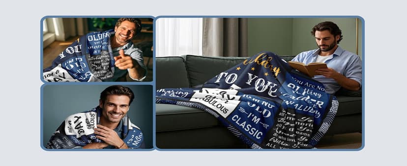 Ryubein 70th Birthday Gifts for Men, 70 Year Old Birthday Gifts for Men, Best Gifts for 70 Year Old Man, 1955 Birthday Gifts for Man, 70th Birthday Decorations Ideas Present Throw Blanket 50" X 60"