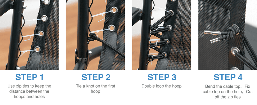 UNEEDE 4 Cords Zero Gravity Chair Replacement Cord, Antigravity Chair Replacement,Universal Repair Cord Kit for Repairing Zero Gravity Chair(Black)