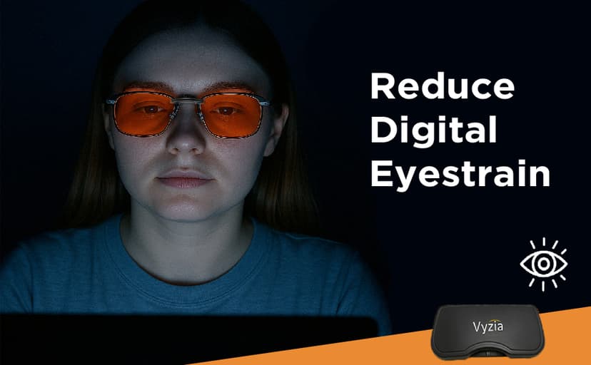 Vyzia Clip On Blue Light Blocking Glasses For Sleep | Fits Over Prescription Glasses, Orange Lenses Help Reduce Computer Eye Strain and Induce Sleep