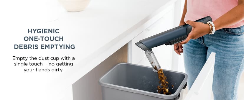 Shark WV410BL WANDVAC Cordless Hand Vacuum, Ultra-Lightweight & Portable with Powerful Suction & Tools for Pets, Designed for Car & Home, Dark Blue