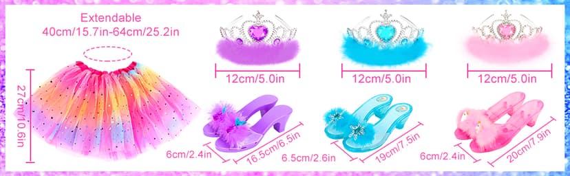 Toddler Dress Up Clothes Shoes Jewelry Set, Princess Costume Include Unicorn Mermaid, Pretend Play for Little Girls Age 3-6 HAMSILY Princess Dress Up for Girl 3 4 5 6 Years Old Birthday Gifts Toys B0B6FTH2HD