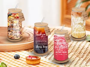 Beer glass cup, thank you gifts for staff coworker, gift box, hanging cards and coaster, birthday gift for team, men, women 8 Set Employee Appreciation Gifts Glass Cups, 16oz Can Coffee Cups B0DRN7HG9B