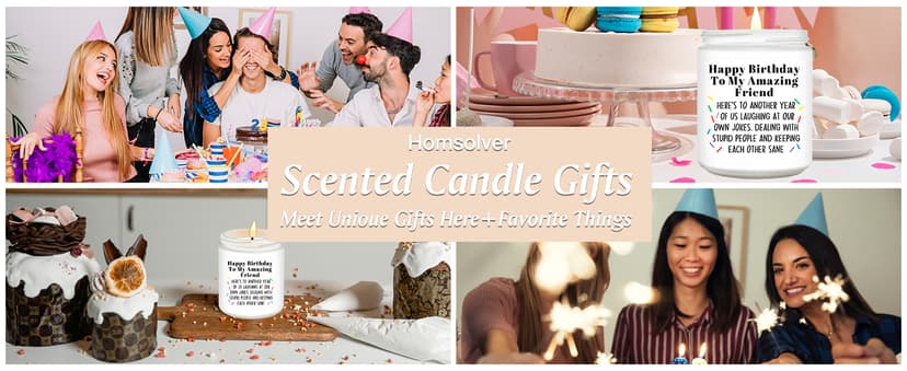 Homsolver Best Friend-Birthday Gifts for Women Men, Funny Friendship Gifts for Woman Candles, Birthday Gift for Friends Sister Bestie BFF Coworker Classmate, Funny Scented Candles