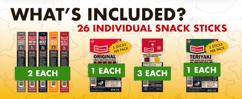 Jerky.com Gift Bag for Men | 26 Piece Meat Sticks Gift Basket with Beef Sticks, Pork, Turkey, Ham & Cheese Sticks | High Protein Snack Variety Pack | Gluten-Free Jerky Gifts for Men | Birthday Gift Basket for Him