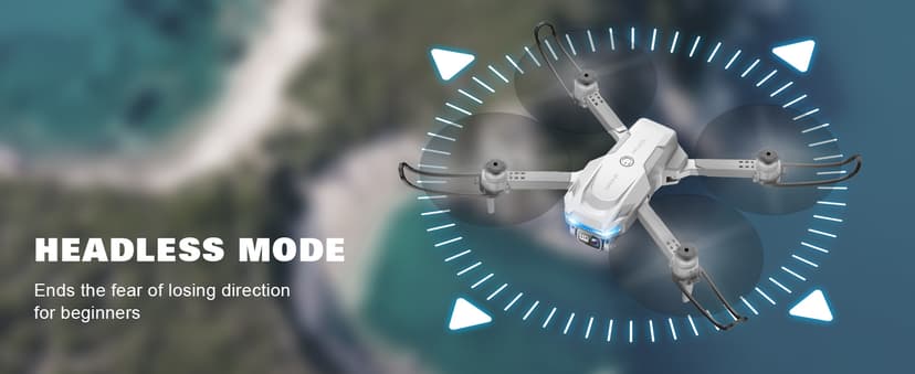 Drone with 1080P Camera - Foldable Remote Control Quadcopter with Gesture Control, 3D Flip, One Key Start, Emergency Stop, 2 Batteries, Easier to use, Toy for Adults Beginners, Grey