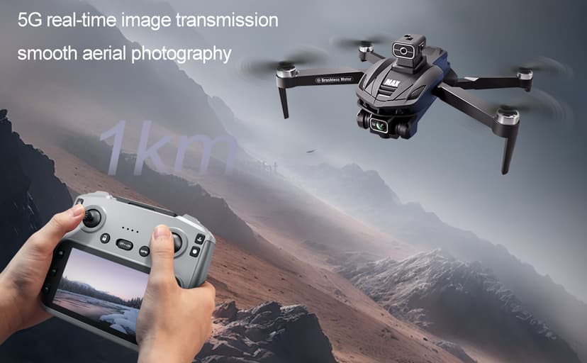 GPS Drone with 4K Camera, 4.5" LCD Display Screen Controller- 3,280ft RC Range, Auto return, Follow Me, Go Home, Gesture Control, One Key Takeoff/Landing, Altitude Hold,led Light ,Professional Quadcopter for Aerial Photography Control and Video Recording, Sports Racing Car Appearance, Adult Beginner-Friendly FPV RC Quadcopter For Kids 8-12