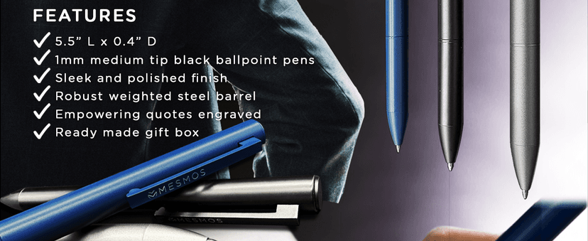 MESMOS Graduation Gift for Him 2026, 3pc Luxury Pen Set, German Ink & Swiss Nib, College and High School Graduation Gifts for Boys, Masters Grad Gift for Him, Men, Male, Son, Dad, Boys B0DNM6QZ8F