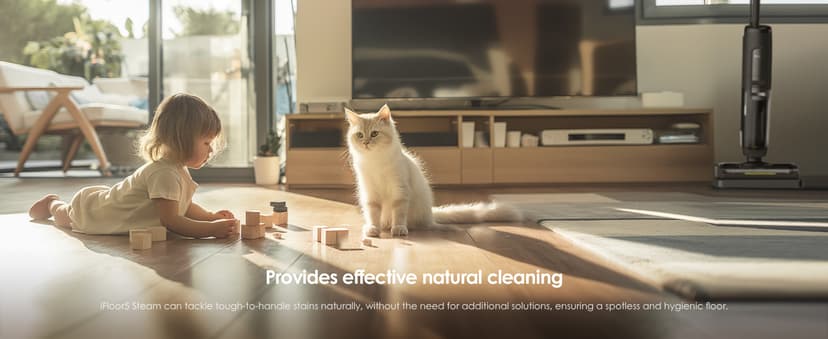 Tineco iFLOOR 5 Steam Wet Dry Vacuum All-in-one, Steam Mop Hardwood Floor Cleaner Great for Sticky Messes, 248℉ High-Temp Steam, Self-Cleaning with steam