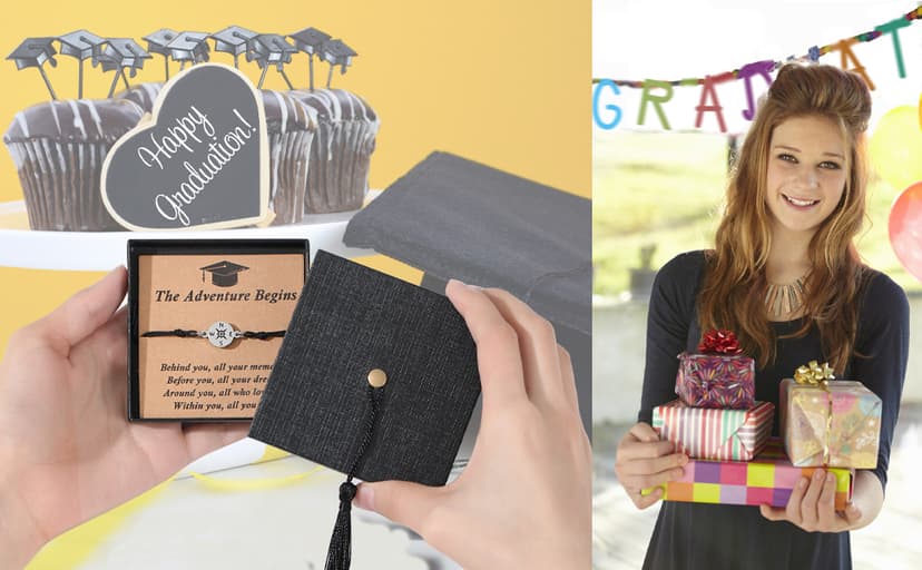 SAM & LORI Unique Grad Cap Box 2026 Graduation Gifts for Her/Him - Adjustable Unisex Bracelet for Primary/Middle School/High School/College Grads B0BWYSSGZJ