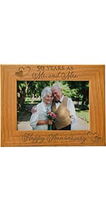CEDAR CRATE MARKET Grandparent Gifts, Grandparent Picture Frame - Laser Engraved Natural Alder Wood Horizontal Photo Frame, Easel Back, Wall Mount Fits 5x7 Horizontal Portrait Sentimental Gift