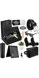 Skylety 13 Pcs Birthdays Gifts Baskets for Men Father Gift for Men Birthdays Gift Box 16 oz Tumblers Wallet Toiletry Bag Sock Bottle Opener Belt Bracelet Glasses Pen for Father's Day Dad Husband B0DJ92ZCJ1