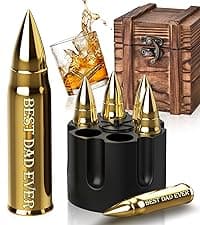 PONPUR Gifts for Men Dad Stocking Stuffers, Whiskey Decanter Set with 2 Glasses, Unique Cool Dad Birthday Gift from Daughter Son, Best Christmas Retirement Present for Man Father