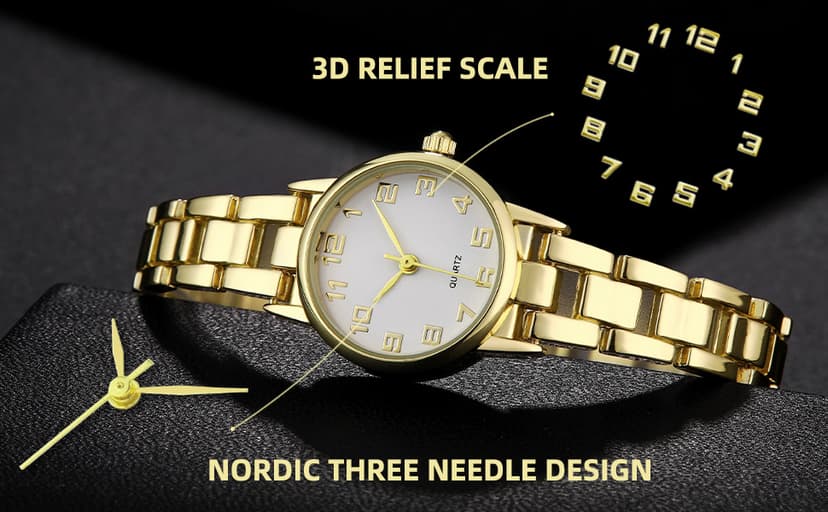 TWOPTION Womens Waterproof Wrist Watch,Women's Small Thin Analog Bracelet Quartz Watch Dainty Christmas Gifts