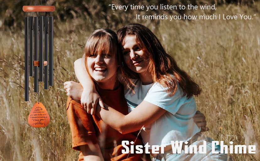 Sister Gifts, Sister Birthday Gift, 32" Sister Butterfly Wind Chimes, Sisters Gifts from Sister for Christmas Mothers Day