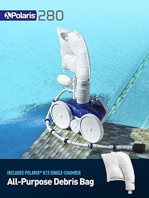 Polaris Vac-Sweep 280 Pressure-Side In-ground Pool Cleaner, Double Venturi Jet Powered, 31ft of Hose with an All Purpose Debris Bag