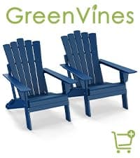 GREENVINES Folding-Adirondack-Chairs-Set-of-2 | HDPE Plastic | Fire Pit Chair | All Weather | Cup Holder | Blue | for Deck Backyard Patio Outdoor Garden